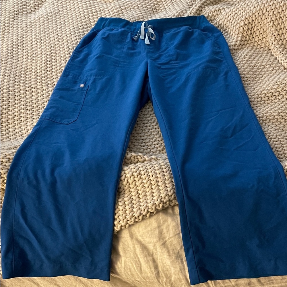 Figs Women's Cobalt Blue Wide Leg Scrub Pants